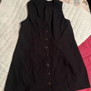 Cider Black Button-Down Mini Dress